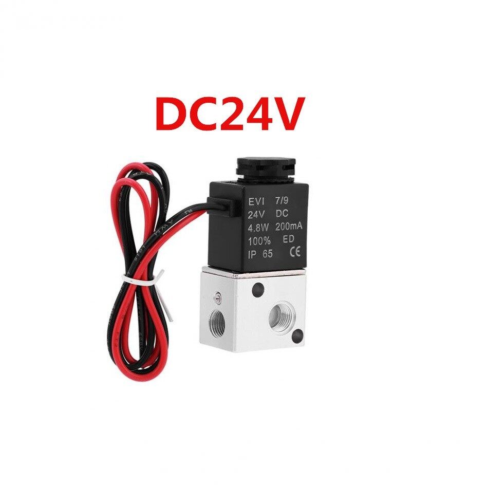 12V 24V DC Electric Solenoid Air Valve 1/8" 2 Way Pneumatic Aluminum