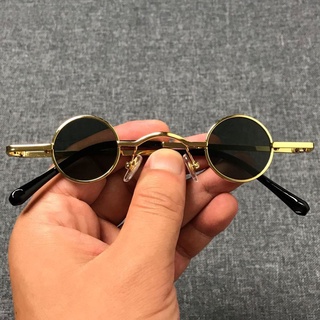 Punk Round Sunglasses Prince Glasses RETRO SUNGLASSES Men's and Women's Ultra Small Frame Hip Hop Concave Shape CR1