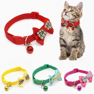 5 Pcs Adjustable Pets Cat Dog Collars Cute Bow Tie with Bell Pendant Necklace Fashion Necktie Safety Buckle Pet Clothing Accessoreis