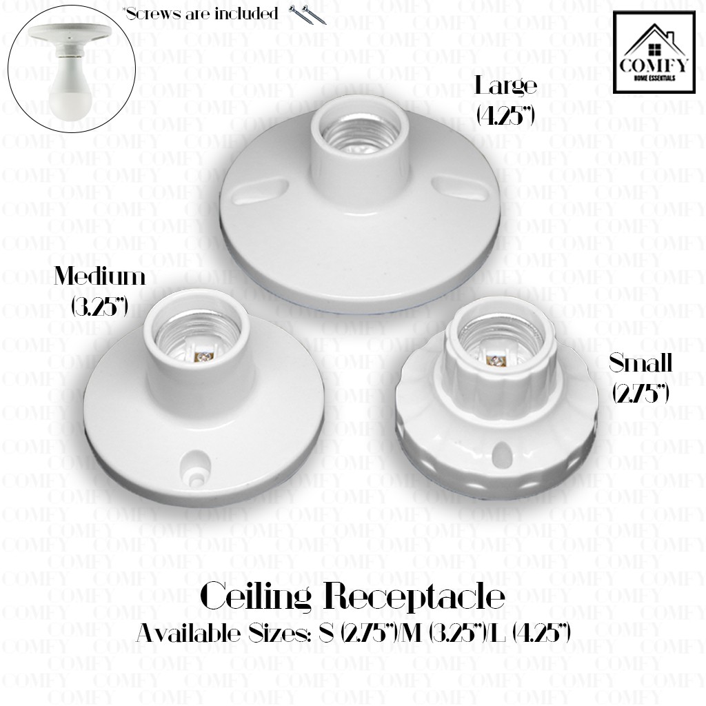 Golden Eagle E27 Ceiling Receptacle Light Bulb Socket Standard Sizes (2 ...