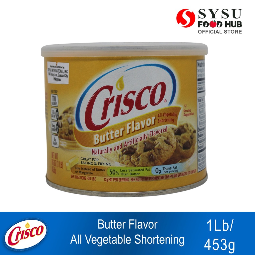 Crisco Butter Flavor All Vegetable Shortening 1Lb (453g) Shopee