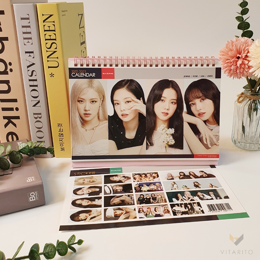 20222023 BLACKPINK Photo Desk Calendar Pink Ver. Sticker Set Included