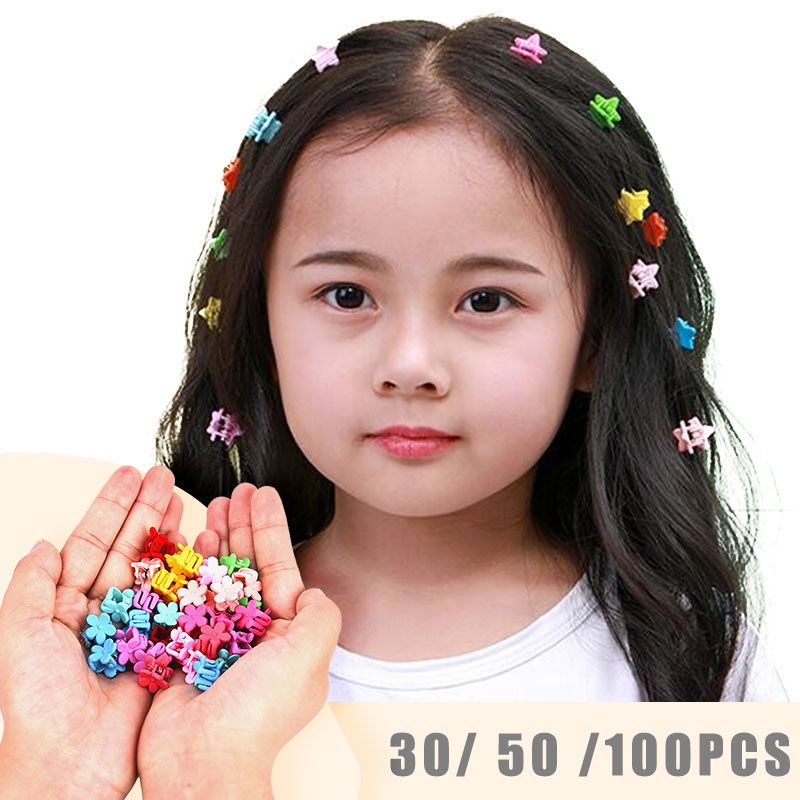20/50/100 Pcs Butterfly Hair Clips Hair Claw Mixed Color Mini Jaw Clip  Hairpin Hair Accessories For Women Girls Lazada PH | 100pcs Creative  Plastic Flower Mini Hair Clip Hairpin Hair Claw For