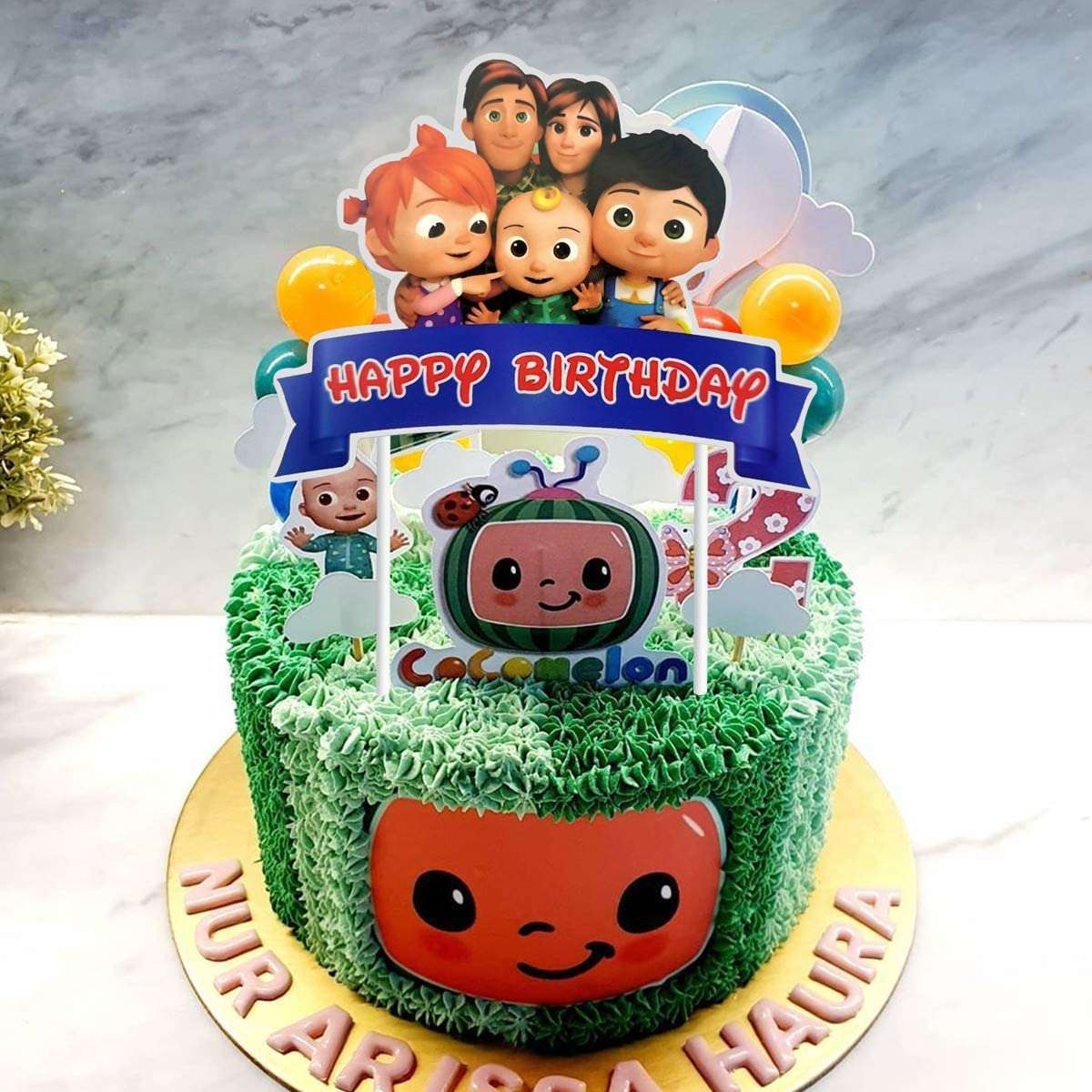 Cocomelon Kids Baby Birthday Party Decoration Supplies Set Plate Tablecloth Banner Hat Cake Topper Gift Bag Party Favors Shopee Philippines