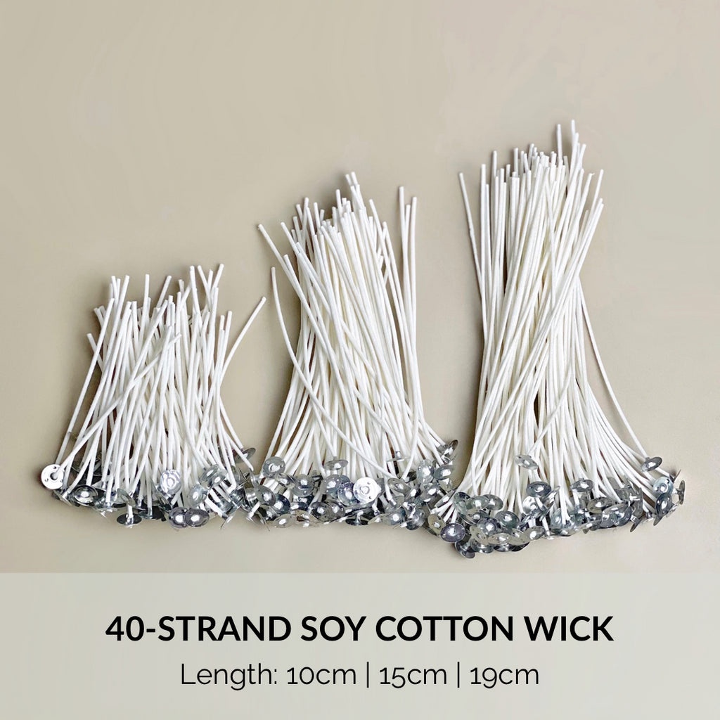 New 10-20CM Candle Wicks Cotton Core Waxed Wick with Sustainer 20/50/100PCS 