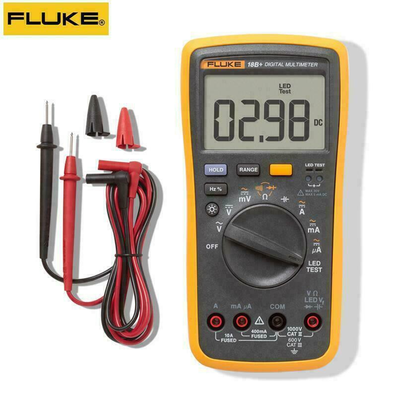 Fluke 18B+ Digital Range Multimeter DMM AC/DC/Diode/R/C Voltage Current