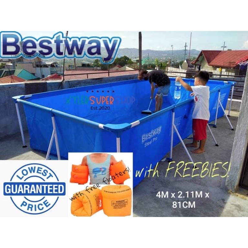 BESTWAY 4M Steel Pro Pool w/ FREEBIES! | Shopee Philippines