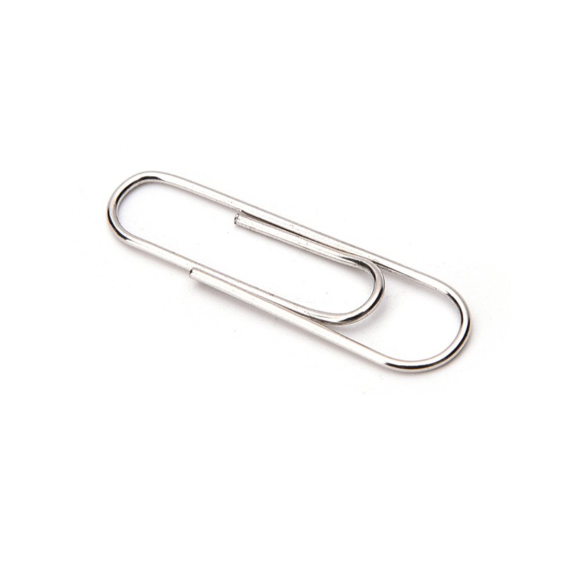 1 Set 80Pcs New Office Plain Steel Paper Clips 29mm Paperclips Metal Silver s1