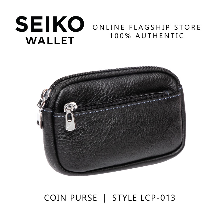 Seiko Wallet Genuine Leather Coin Purse Original Authentic for Men Women  Black Brown LCP-013 | Shopee Philippines