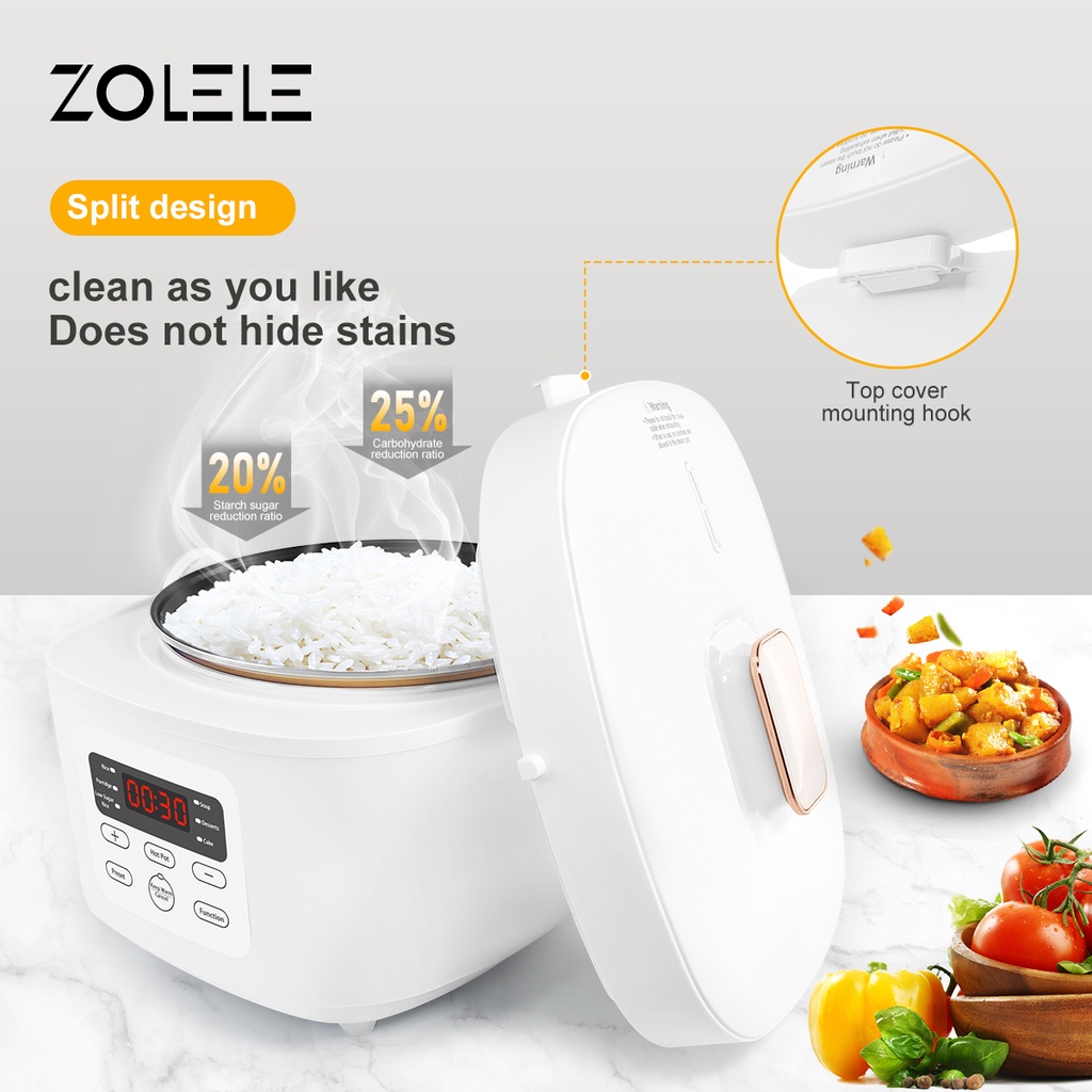 ZOLELE ZB500 Low Sugar Rice Cooker Smart Hot Pot Rice Cooker 3L Multi Rice Cooker Electric Cooker - Image 4