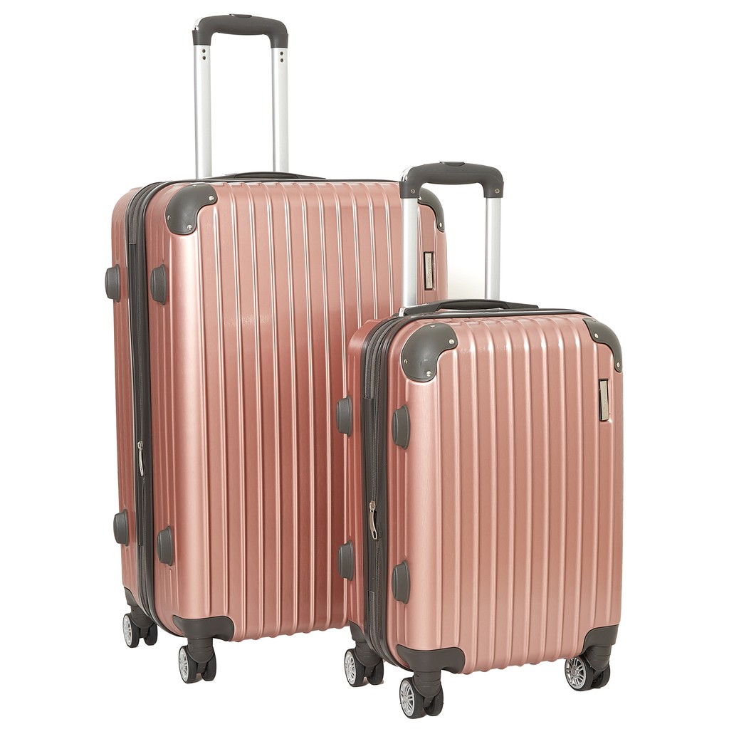 rose gold luggage bag