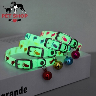 Pet Collar Dog Glowing Collar with Bell Glow at Night Necklace Light Luminous Neck Ring Accessories