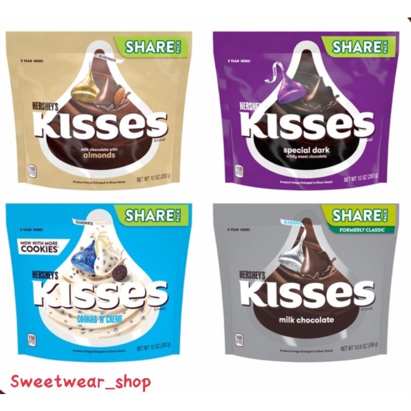 Original Hershey Kisses / Hugs Chocolate Share Pack 280g (US Packaging