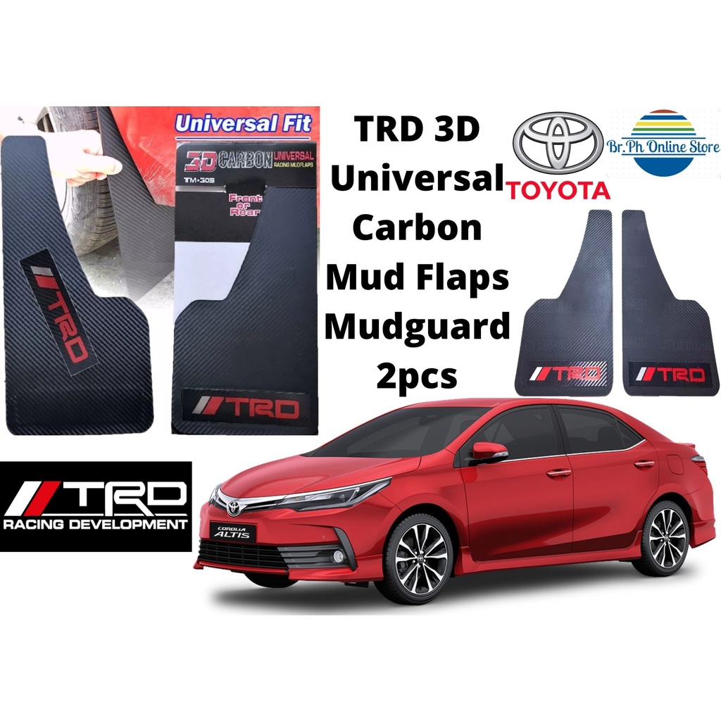 TRD Toyota 3D Universal Carbon Mud Flaps Mudguard (2 pcs) Shopee