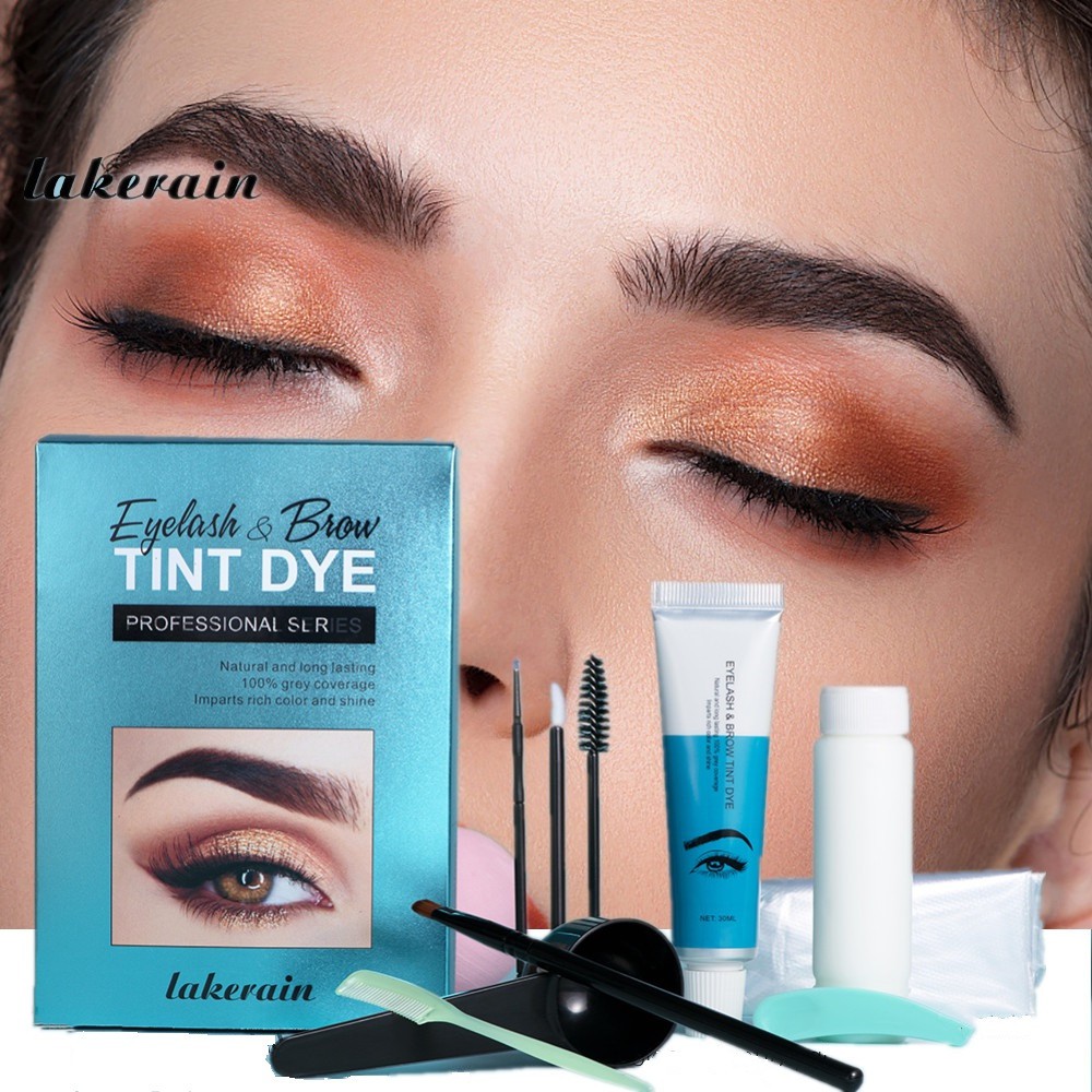 Lakerain Professional Eyelashes Eyebrow Tint Dye Kit,Natural and