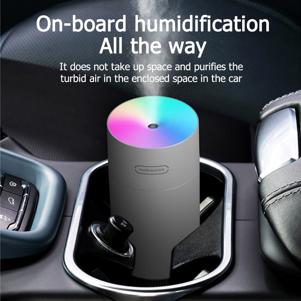 Humidifier 300ml capacity seven kinds of ambient lighting silent humidification  white gray pink #8