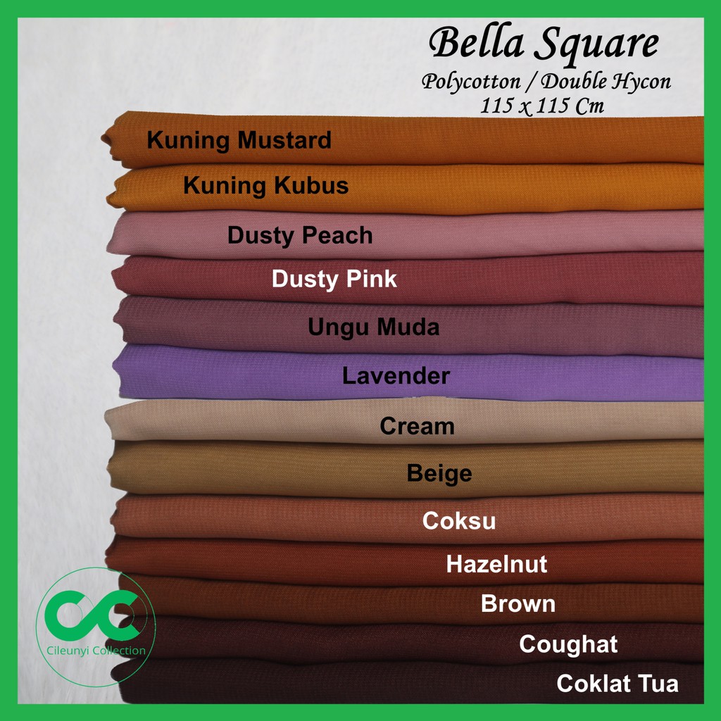 Part 2 Original Bella Square By Cc Hijab Laudiya Double Hycon Plain Veil Shopee Philippines
