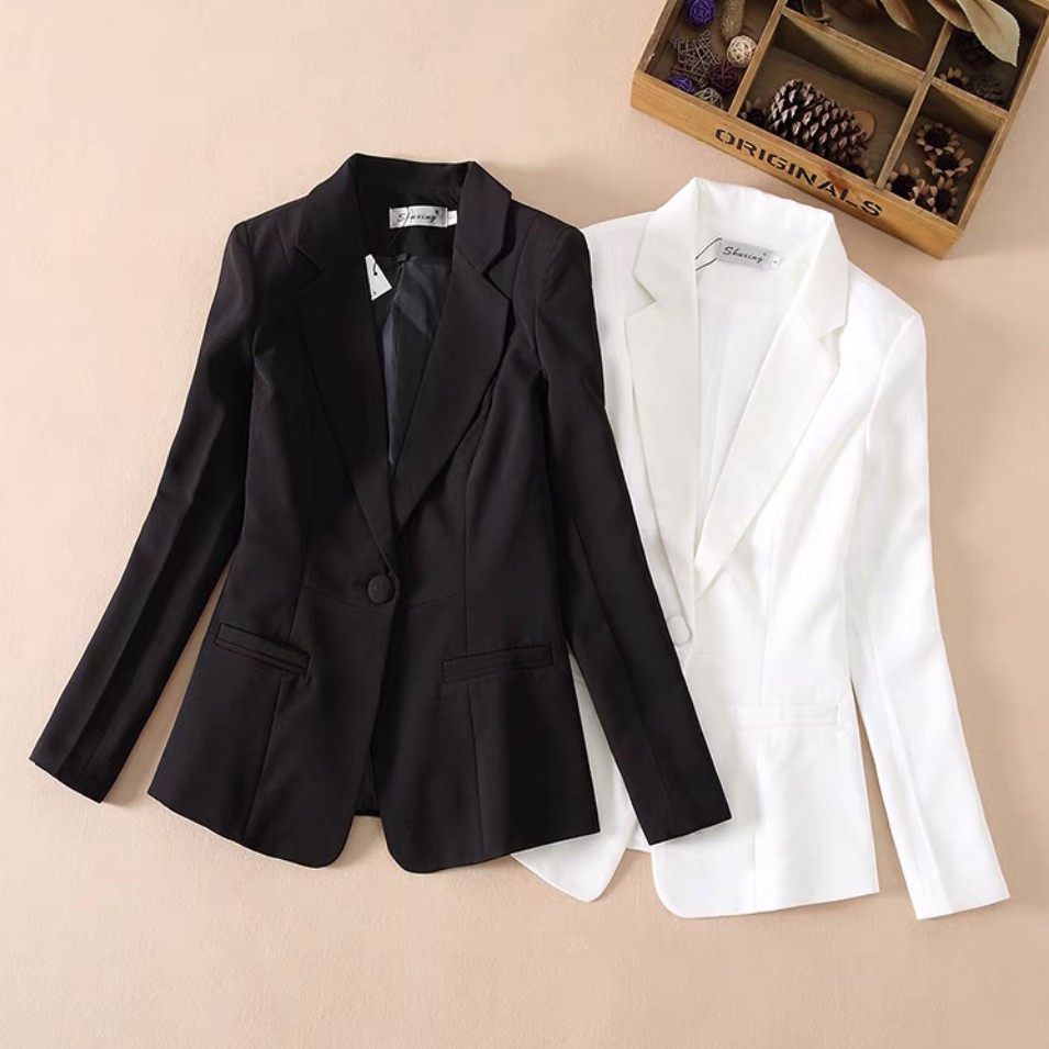 Women Black Blazer For Office Formal Attire S2XL (Add 1 Size) Shopee