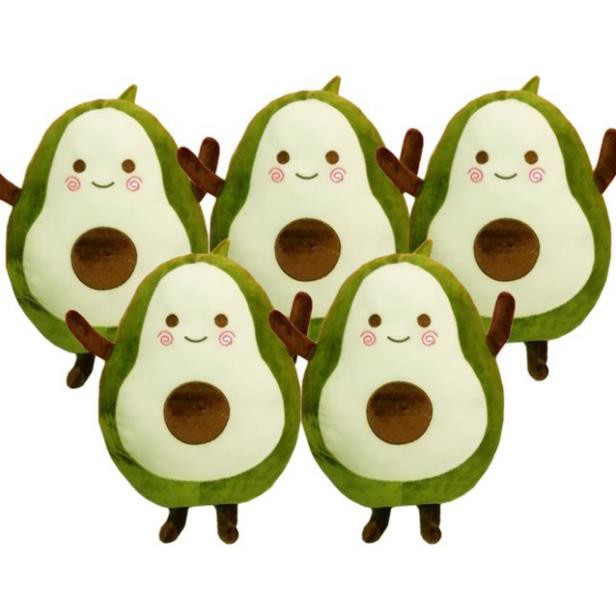 Teddy Bears Hugging Pillows For Babies Of Milk Tea Bottles, Avocados