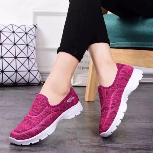 Korean fashion slip on shoes sneakers for women running rubber shoes ...