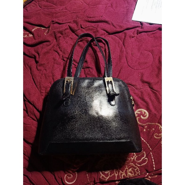 Preloved Vintage 100 Authentic ESQUIRE Structured Handbag Classic City Style Genuine Leather