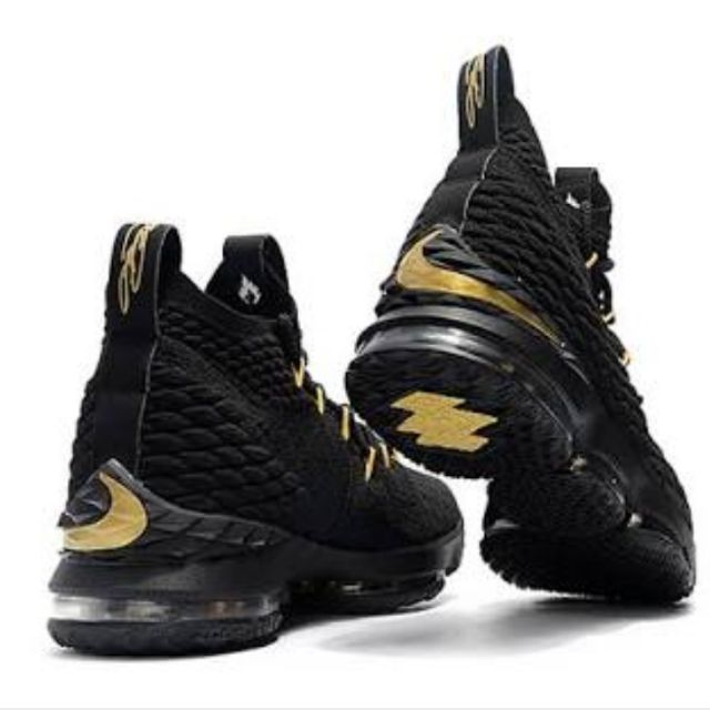 lebrons 15 black and gold