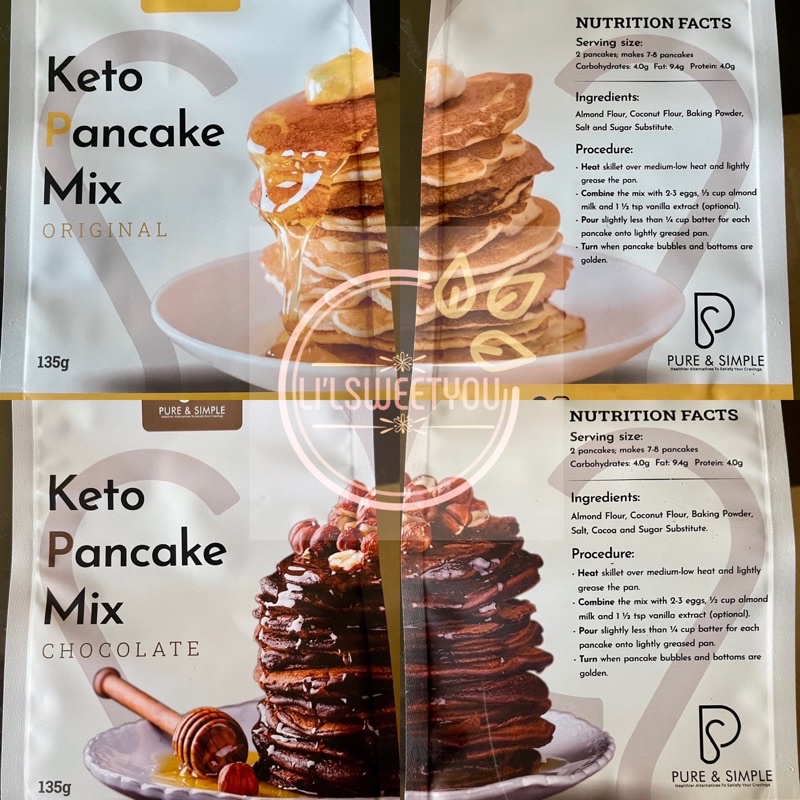 KETO Low carb Pancake Mix (Original & Chocolate variant) Shopee