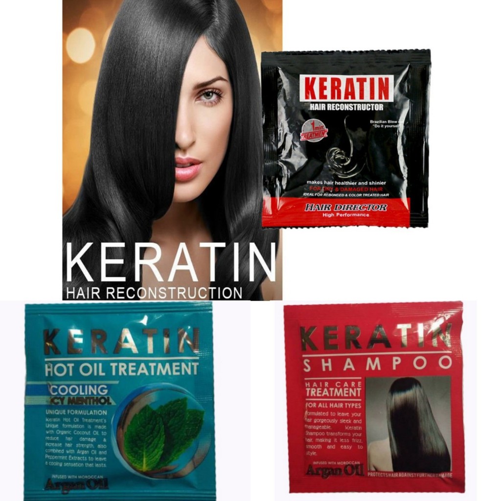 Keratin Hair Reconstruction Shampoo Hot Oil Treatment Shopee