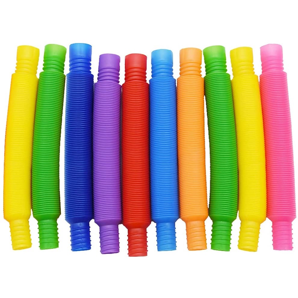 8 pcs DIY Pop it Tubes Fidget Toys Plastic Corrugated Pipe Colorful ...