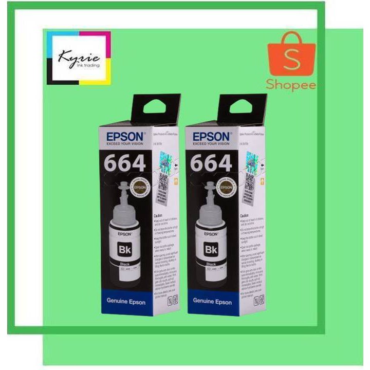 Epson 664 Black T664100 Genuine Ink Bottle Set Of 2 Shopee Philippines 1111