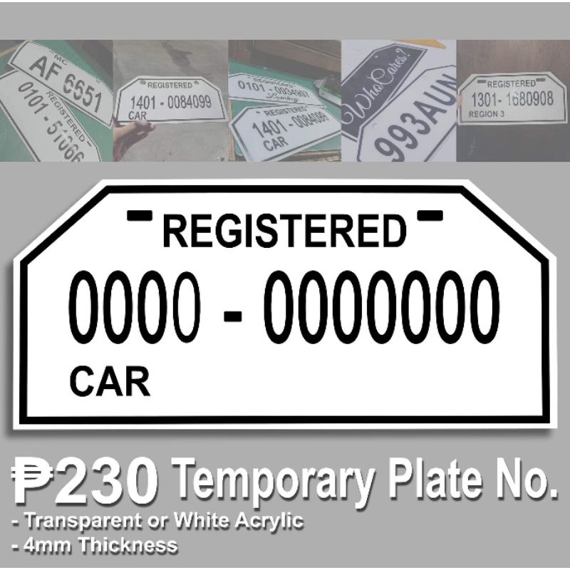 temporaryplatenumber Shopee Philippines
