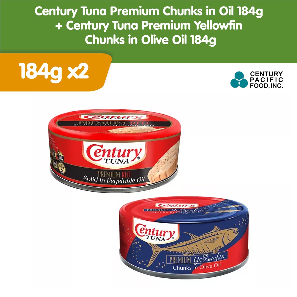 Century Tuna Premium Chunks in Oil 184g + Century Tuna Premium