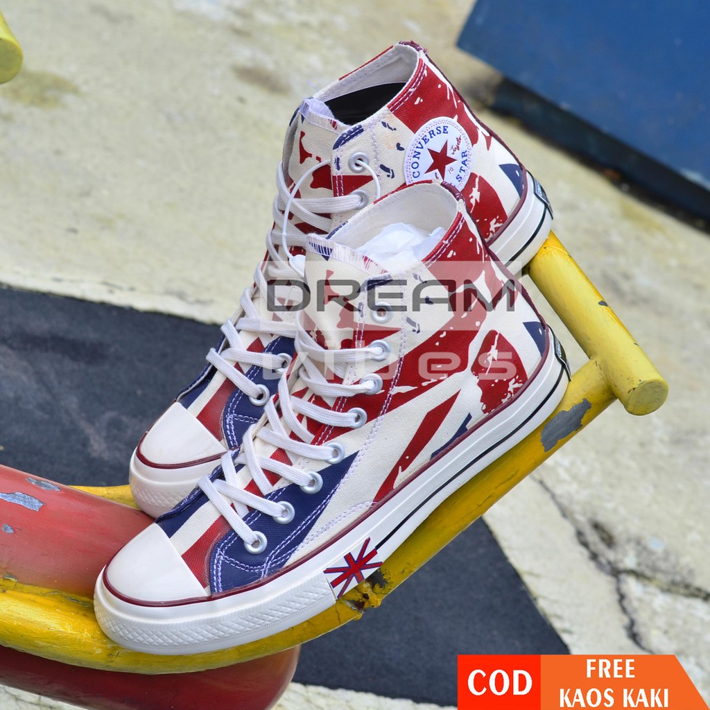 NEW Uk Converse CT High Tops UK Union Jack GIANT FLAG Motive | Shopee Philippines