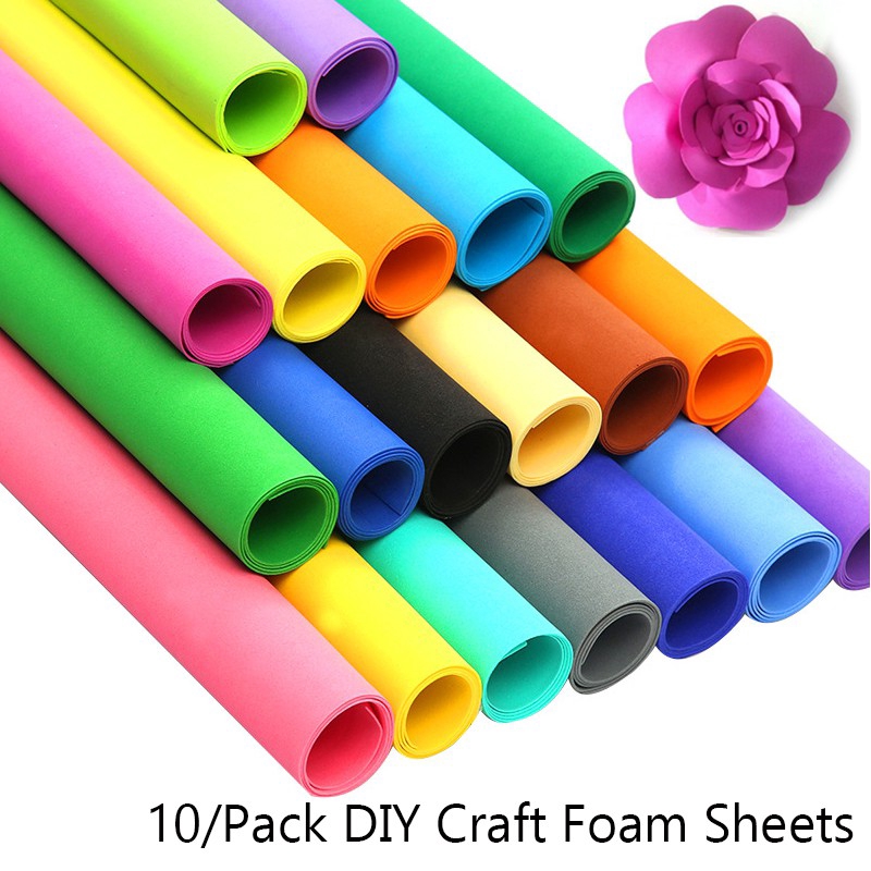 10/Pack A4 EVA Foam Sheets 2MM DIY Art Craft Scrapbook Decor Shopee Philippines