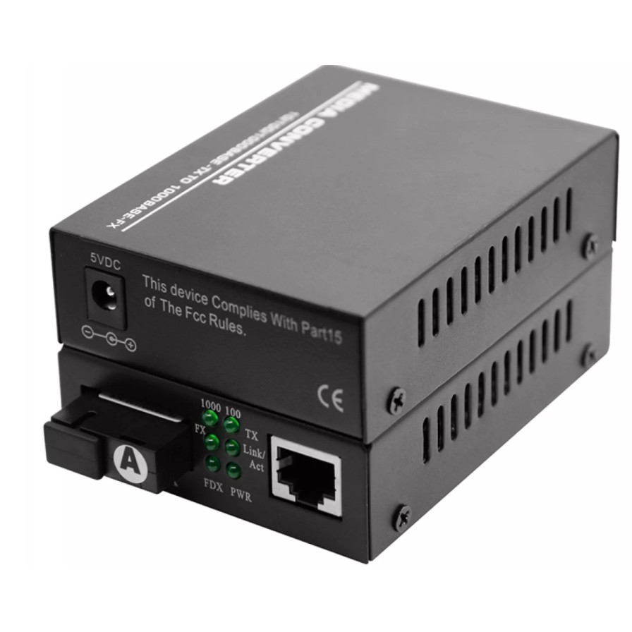 1Pair Allan 1000Mbps A/B Gigabit Fiber Optical Media Converter 1000Mbps