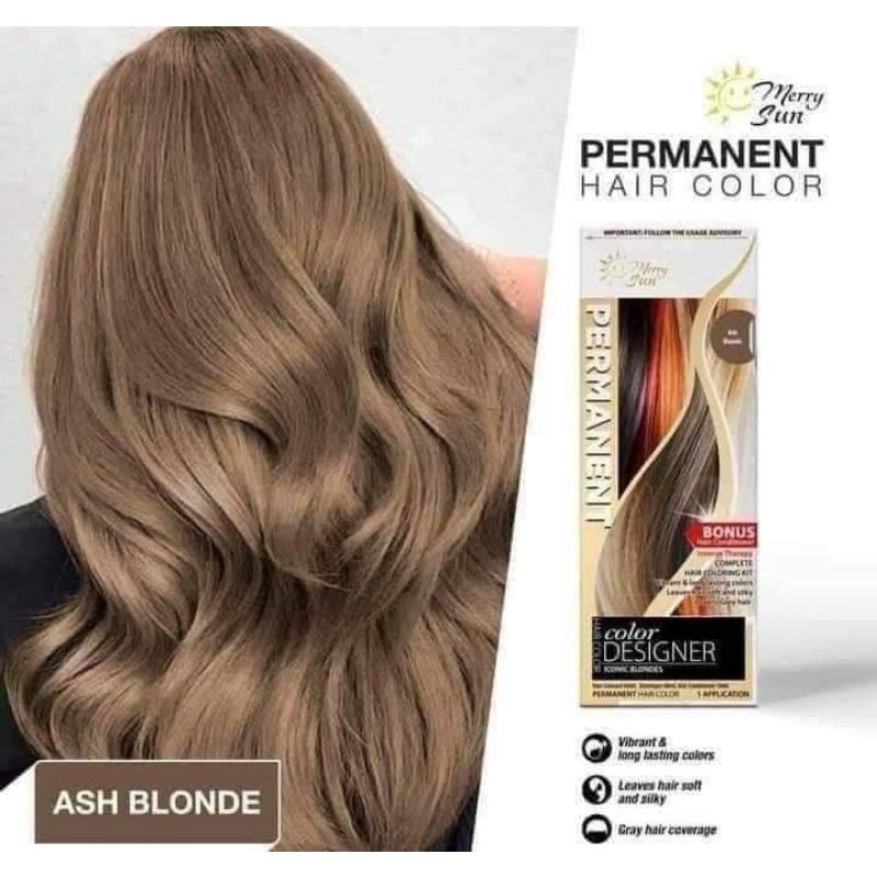 ASH BLONDE PERMANENT HAIR COLOR BY MERRY SUN | Shopee Philippines