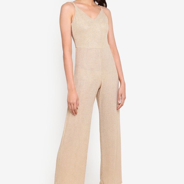miss selfridge gold jumpsuit
