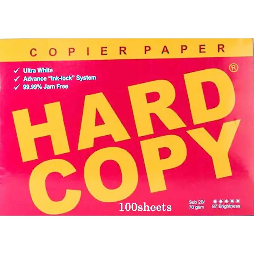 100 sheets HARD COPY PAPER (NOT 1 REAM) Shopee Philippines