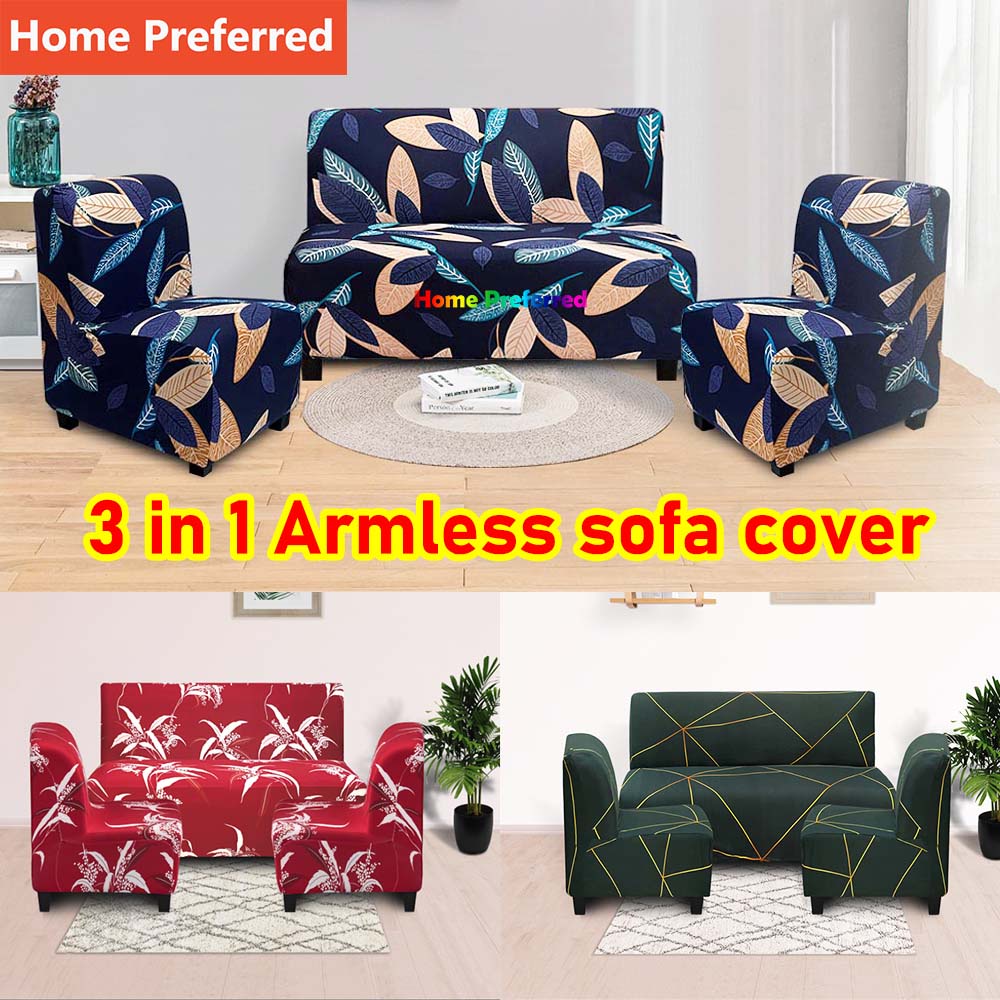 3 in 1 Armless Sofa Cover Set of 3 Pcs for Clara Sala Set Sofa Without