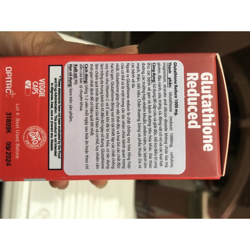 GLUTATHION whitening oral tablet 1000mg (USA, Box of 60 capsules