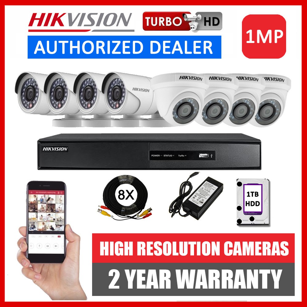 Hikvision 1mp 8ch 8 Camera Turbo Hd Cctv Package Diy Kit Ds 78hghi F1 Ds 2ce16cot Irpf Shopee Philippines