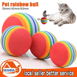 【In Stock】Pet Puppy Cat Toy Ball Rainbow Chewing Interactive Ball Teething Toy