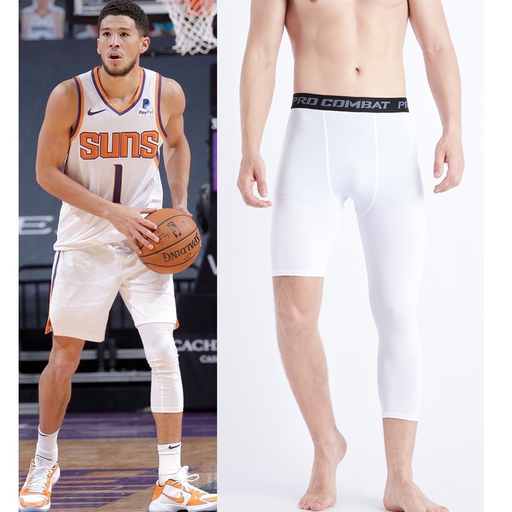 Basketball Pants Men's One Leg Compression Capri Tights Basketball ...