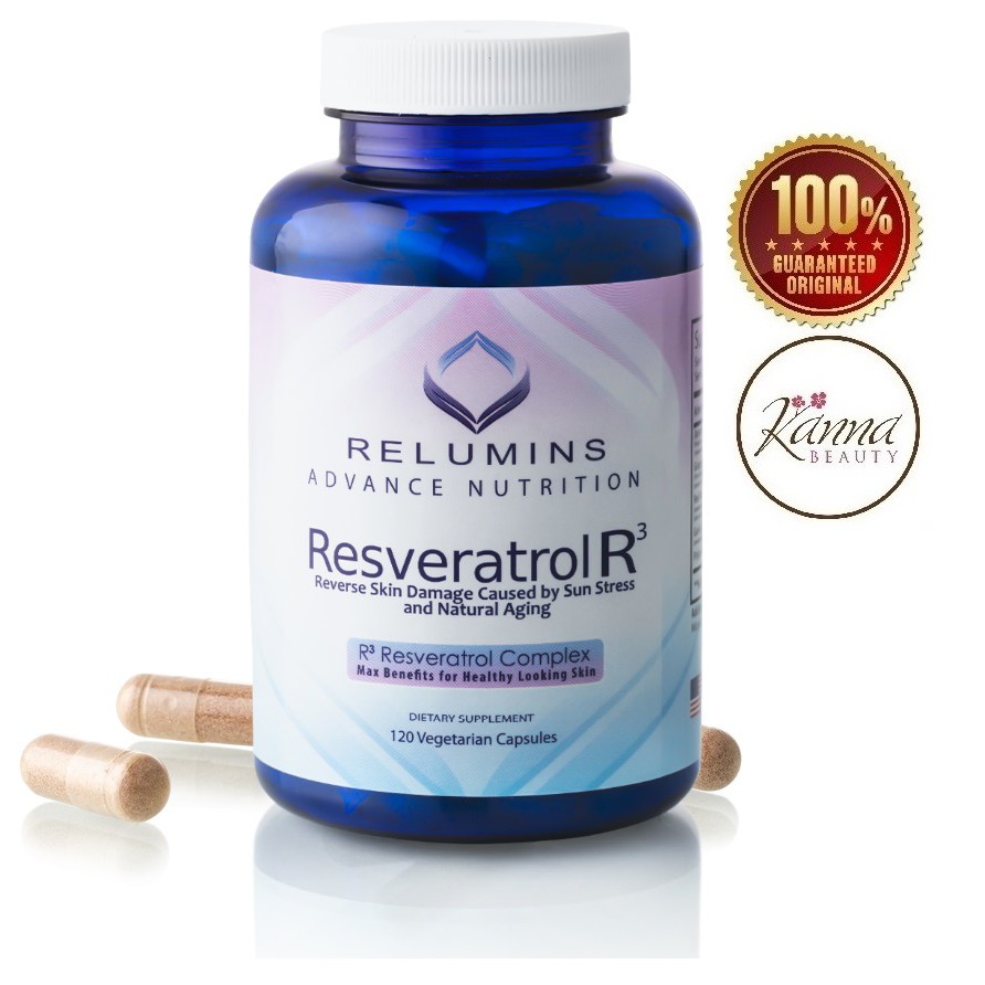 Relumins Resveratrol R3, Reverse Skin Damage Caused by Sun Stress and