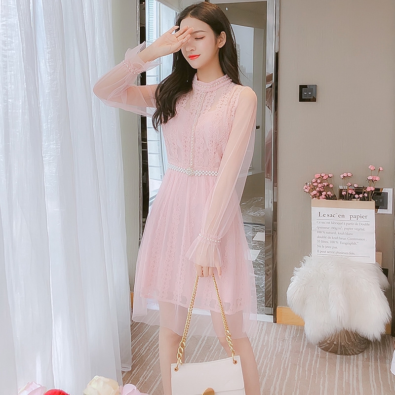 pink dress with sleeves