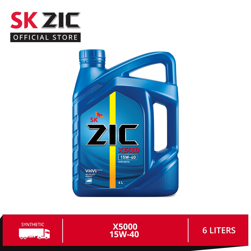 SK ZIC X5000 15W-40 6 Liters | Synthetic Heavy Duty Diesel & Gasoline ...