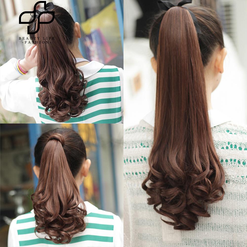 Cod New Long Straight Curly Ponytail Hair Extension Shopee