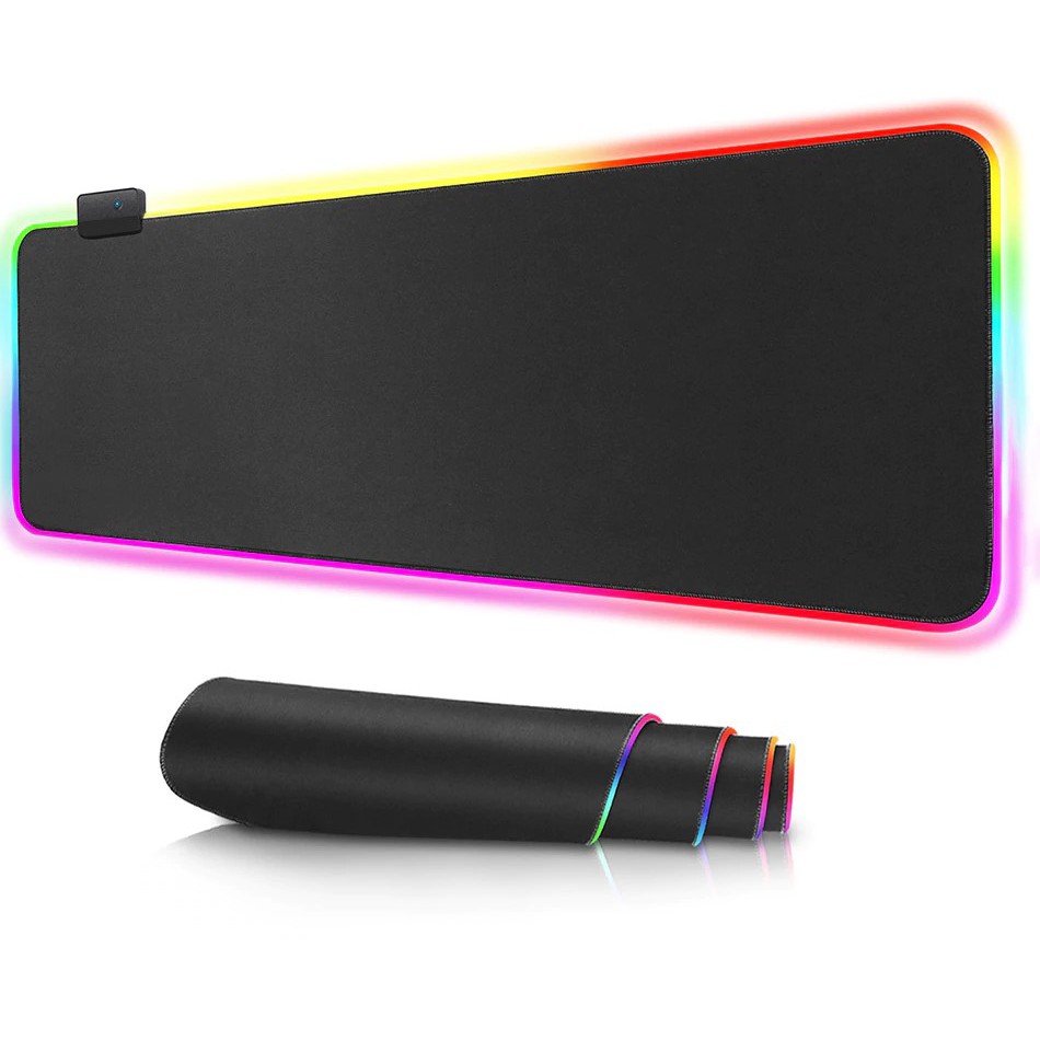RGB Colorful LED Lighting Light Gaming Mouse Pad Soft Large Computer