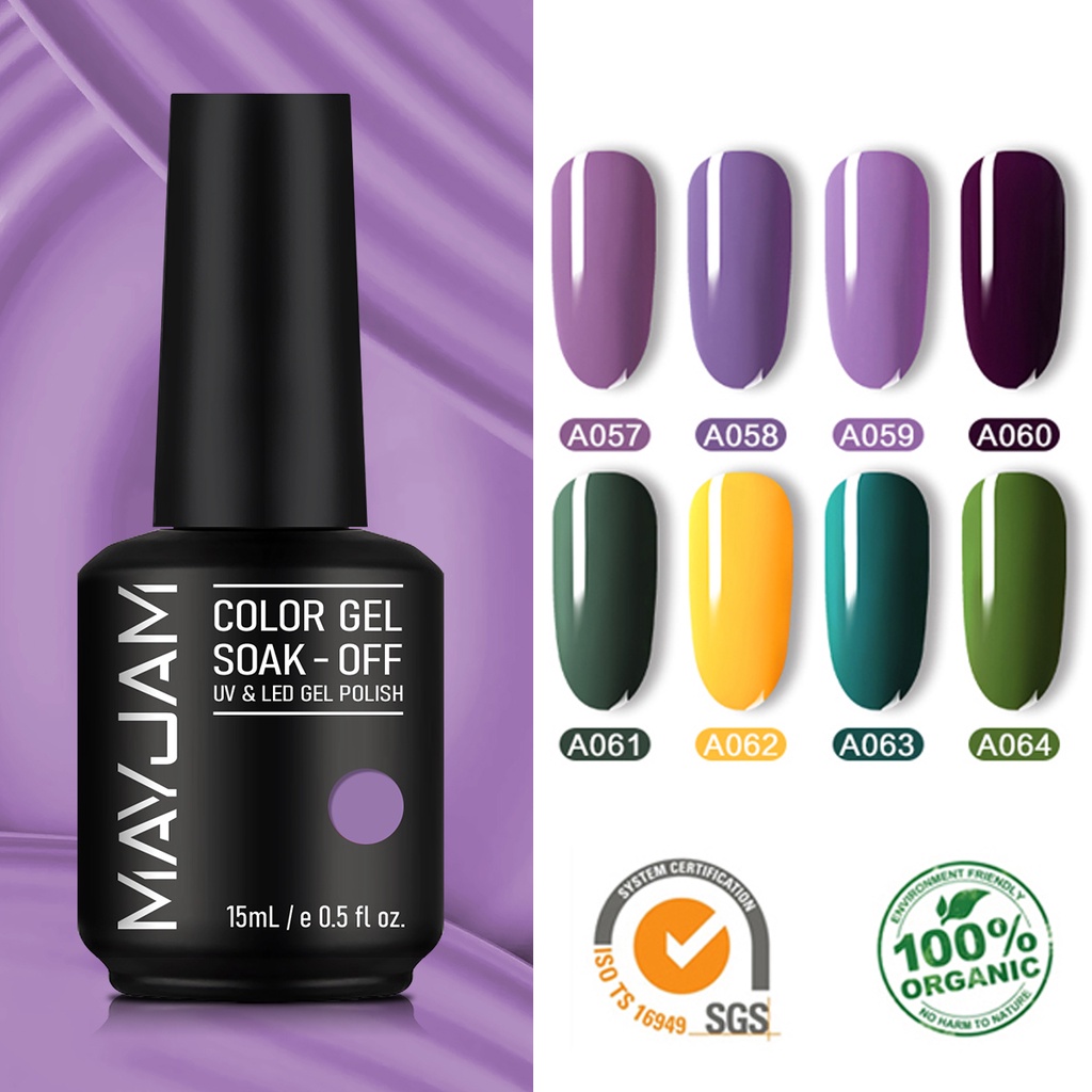 15ML MAYJAM 49-64 Colors Gel Nail Polish Nail Art Soak Off UV Gel Varnish |  Shopee Philippines