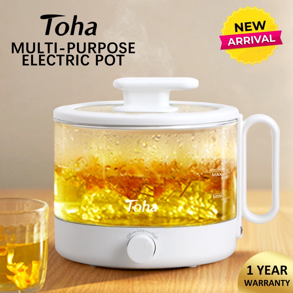 Electric Pot 1.2L Multipurpose Electric Pot Toha 2 in 1 pot and bowl multipurpose cooking pot